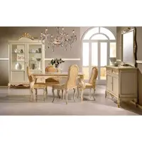 AEA Esstisch 4 x Stühlen Esszimmer Set Essgruppe Holz 8tlg. Gruppe Garnitur
