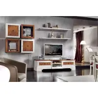 AEA Wohnwand Wohnzimmer Set Weiß Lowboard Wandregale 7tlg Set Wohnwände