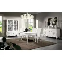 AEA Esszimmer Set Esstisch 4 x Stühle Essgruppe Essgarnitur Sideboard 7tlg