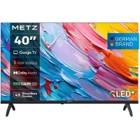 Metz 102 cm 2025 QLED Smart-tv HD Google TV, 40MQF7000Z, 93% DCI-P3 breed kleurengamma, HDR10 & HLG, nieuwste Google TV-besturingssysteem, oogbescherming (laag blauw licht), Dolby Audio