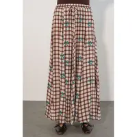 Bigdart Hoog-Waisted Geruite Maxi Rok