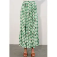 Bigdart Hoog-Waisted Geruite Maxi Rok