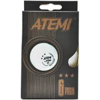 Atemi tafeltennisballen wit 3 ster - 6 stuks - professionele kwaliteit.