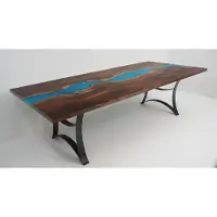 AEA Esstisch tische epoxid harz echtes holz massive möbel epoxy tisch wasserfall