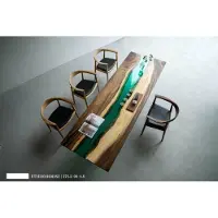 AEA Luxus Tische Konferenztisch River Table Echtes Holz Flusstisch Massive Tische