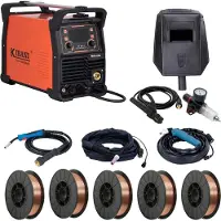 Kibani Lasapparaat 4-in-1 incl. 5 Rollen Lasdraad 5kg - Plasmasnijder en Lasapparaat in 1 - IGBT-Inverter-Technologie - Semi-Automatische Omvormer - Lasapparaat Elektrisch - MIG - MMA - TIG - CUT