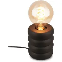 Briloner bureaulamp met keramieken voet, diameter 10,5 x 12,5 cm, E27 fitting, max. 25W, kabel schakelaar, mat zwart - Geschikt voor woonkamer, slaapkamer, kantoor