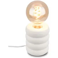 Briloner bureaulamp met keramieken voet, diameter 10,5 x 12,5 cm, E27 fitting, max. 25W, kabel schakelaar, mat wit - Geschikt voor woonkamer, slaapkamer, kantoor