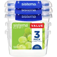 Sistema 881543 Vershoudbox KLIP IT PLUS, 400 ml, blauw, set van 3