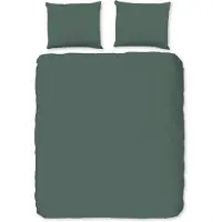 Good Morning dekbedovertrek uni - flanel - groen - 240x220