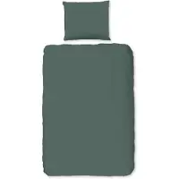 Muller Textil Good Morning Dekbedovertrek "Uni" - Groen - (140x220 cm) - 100% Katoen