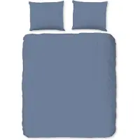 Muller Textil dekbedovertrek uni - flanel - blauw - 240x220