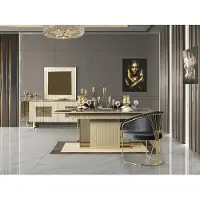 AEA Komplett Set Esstisch 4x Stühle Esszimmer Set Ess Gruppe Holz Tisch Tische 5tlg
