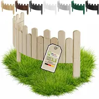 Pemicont sierhekje hout - golvende bovenkant - 100 x 30 cm - onbehandeld - grenen - drie grondpennen