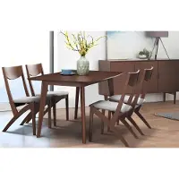 AEA Ess Tisch + 4 Stühle Konferenz Tische Büro Holz Zimmer Design Stuhl Set 150x85cm