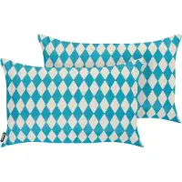 Beliani GREVILLEA - Sierkussen set van 2 - Turkoois - 30 x 50 cm - Stof