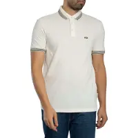 Armani Exchange Slim Fit Poloshirt Met Gestreepte Kraag, Wit
