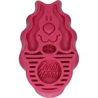 Kong zoomgroom rubber borstel roze - 7,5x4x12 cm