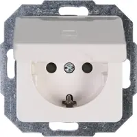 Heinrich Kopp Milano wandcontactdoos met afdekklep | met randaarde | inbouw | wit