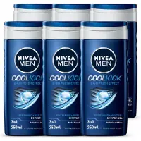Nivea MEN - Douchegel - Cool Kick - 250 ml - Voordeelverpakking - 6 stuks