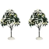 Luville Snowy tree lighted 2 stuks b/o h12xd9 cm