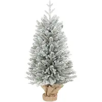 HOMCOM Kerstboom Kunststof, metaal 50L x 50B x 90H cm Groen+Wit