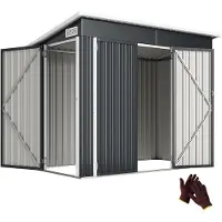 Outsunny Tuinopbergschuur-Gegalvaniseerd staal-234L x 132B x 185H cm-Donkergrijs