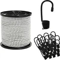 vidaXL Bungee Koorden met Haken 4 mm Zwart en Wit PP en rubber
