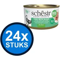 Schesir 24x - Tonijn & Algen in Gelei - Kattenvoer Natvoer - 70g