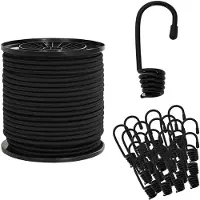vidaXL Bungee Koorden met Haken 4 mm Zwart PP en rubber