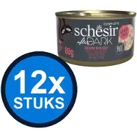Schesir 12x After Dark - Kip & Rund Paté - Kattenvoer Natvoer - 80g