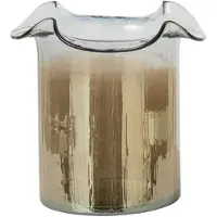 J-Line Gerookte vaas - glas - roest/transparant - small