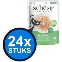Schesir 24x - Complementary - Kattenvoer - Gelei in zakje - Kip & Zeebaars - 70g