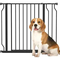 PawHut Pet Gate-Staal, ABS-95L x 3B x 76H cm-Zwart