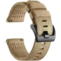 Strap-it Nylon band geschikt voor TicWatch Pro 5 Enduro / Coros Nomad / Coros Apex 4 46mm / Garmin Venu X1 - Khaki