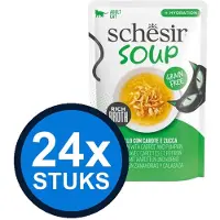 Schesir 24x - Complementary - Kattenvoer - Soep in zakje - Kip & Pompoen - 40g
