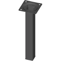 Element System meubelvoet, hoogte 200 mm, draagvermogen per voet 50 kg, staalbuis 25x25 mm, zwart - artikelnummer 11101-00015