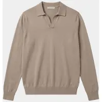 Born with Appetite Polo lange mouwen heren Beige Connor Knit Ls BWA26105CO75/2500