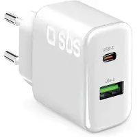 SBS 70W wandlader voor MacBook met dubbele USB-C PD- en USB-A-aansluiting