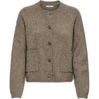 ONLY Gebreid vest 'ONLPiemonte' bruin gemêleerd