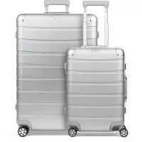 Redolz Pro Aluminium kofferset met 4 wielen S+L zilverkleurig