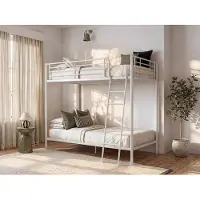 Vente-unique Stapelbed metaal wit 140 x 190 cm