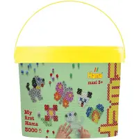 HAMA Beads Maxi Beads Bucket 4 Plates Construction Game Veelkleurig Kinderen