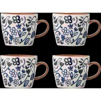 Bloomingville Figuria mokken blauw set van 4 stuks