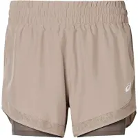 Asics Nagino Run 2-in-1-short, beige, dames || Maat: XS