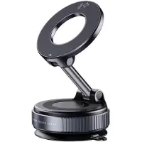 INF Magnetische autotelefoonhouder – N52 sterke magneet met vacuümzuigspiegelbasis, drieassige verstelbaarheid, 360° rotatie en opvouwbare ABS-montage