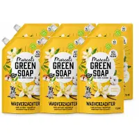 Marcel's Green Soap 6 x - Wasverzachter - Navulling - Katoen & Vanille - Zachte frisheid- 30 Wasbeurten - 750 ml - Voordeelverpakking - 6 stuks