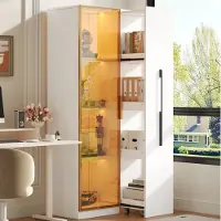 MODFU - Vitrinekast - Glas - Led Verlichting - Wit - 70 X 40 X 160 Cm