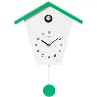 Kavo - Koekoek Klok - Koekoeksklok Modern - Minimalistische Koekoeksklok - Wit/Groen - 38cm x 23cm x 12cm