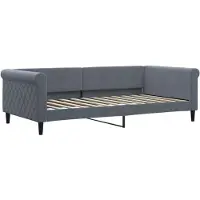 vidaXL Dagbed uitschuifbaar, donkergrijs, 100x200 cm, fluweel